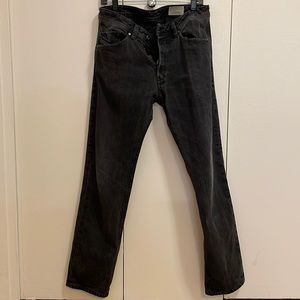 Diesel men distressed black jeans 32W 30L - DARRON fit regular slim taper